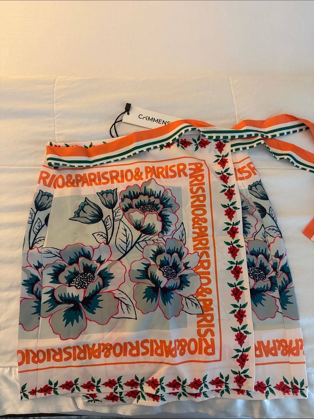 Commense Floral wrap cover up skirt